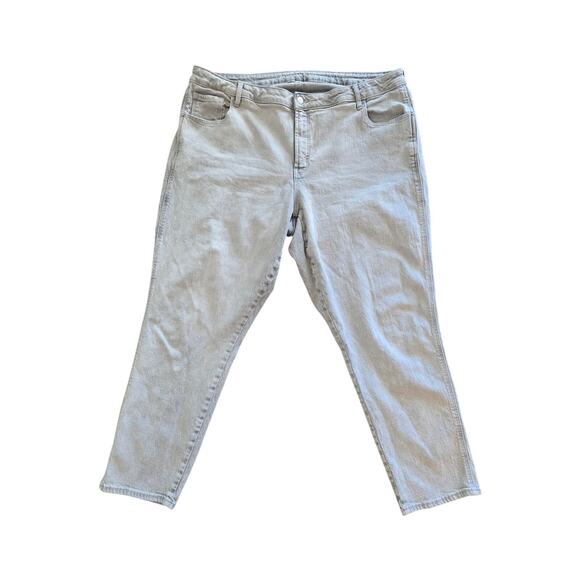 Old Navy Gray Mid-Rise Jeans Size 20 Stretch Denim Soft Wash Skinny Fit - Picture 1 of 8